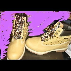 Cheetah and spiked boots